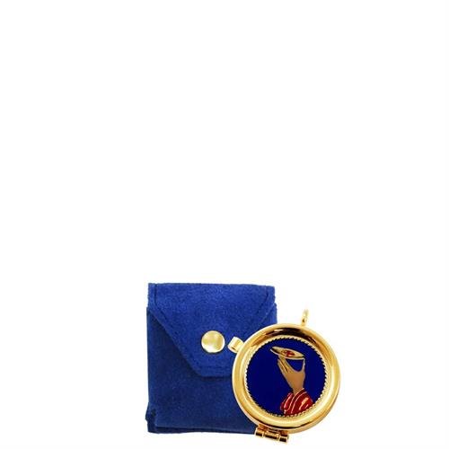 BLUE SUEDE PYX CASE WITH SMALL PYX