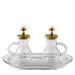 CRUE SET GLASS PLATE 75 ML GOLD PLATED LIDS