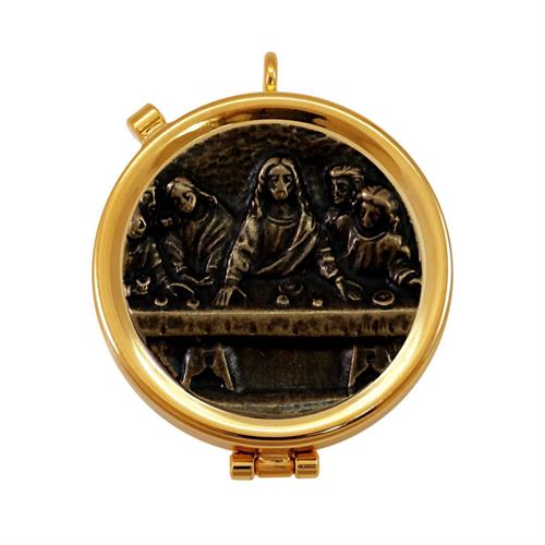 GOLD PLATED PYX LAST SUPPER STYLE