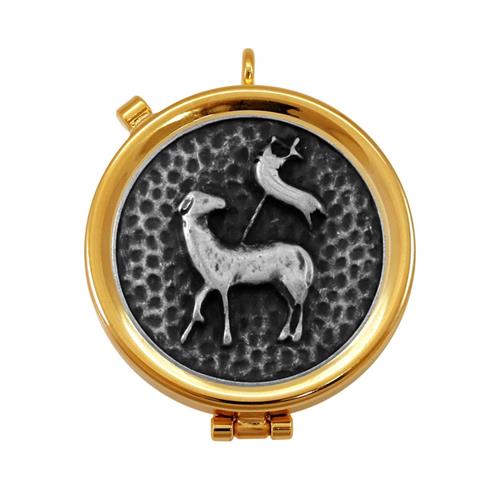 TECA EUCARISTICA AGNELLO DELLA PACE ARGENTO ANTICO