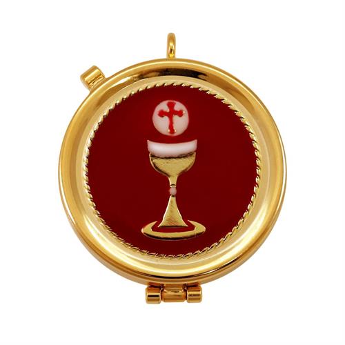 TECA EUCARISTICA CALICE CON CROCE SFONDO ROSSO