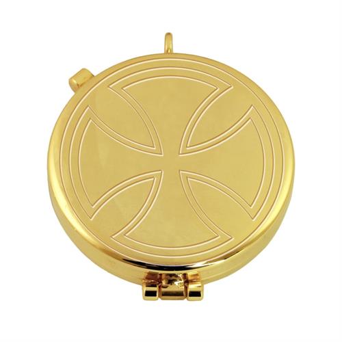 GOLD PLATED PYX  CONSECRATION CROSS STYLE