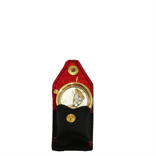 PORTATECA IN PELLE NERA CON TECHINA