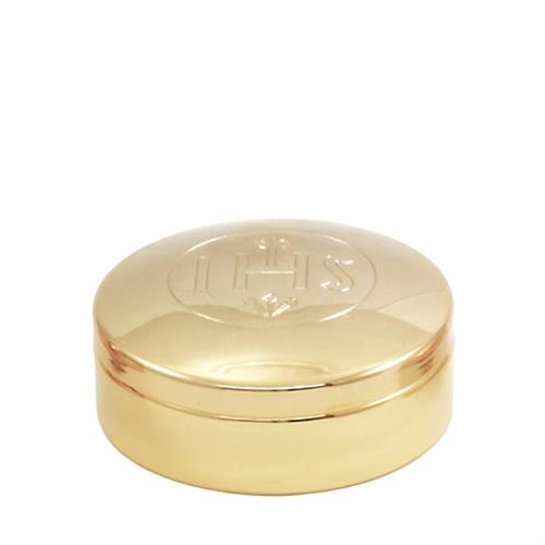 GOLD PLATED HOST BOX IHS STYLE Ø8 x 2.5 cm.