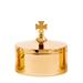 GOLD PLATED HOST BOX W/CROSS Ø8 x 4 cm.