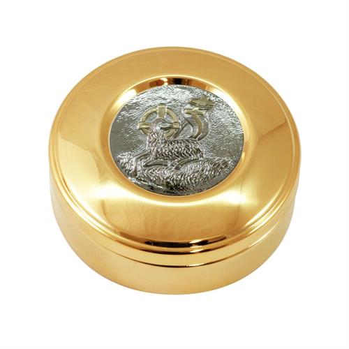 SCATOLA PORTA OSTIE AGNELLO DELLA PACE ARGENTATO Ø8