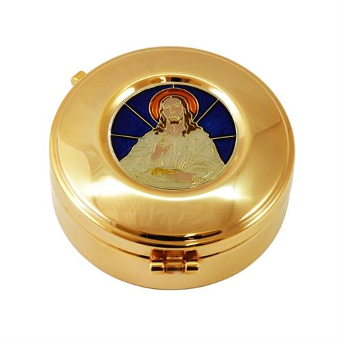 GOLD PLATED HOST BOX  CHRIST BLESSING Ø8