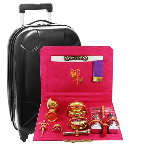 TROLLEY PER CELEBRAZIONE INTERNO RASO CREMISI CON RICAMO PX