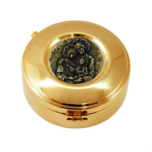 TECA PORTA OSTIE SACRA FAMIGLIA BRONZO ANTICO Ø8