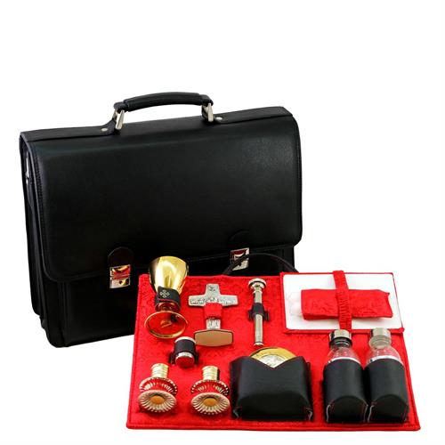 24-HOUR TRAVEL MASS KIT BRIEFCASE GOOD SHEPHERD RED SATIN