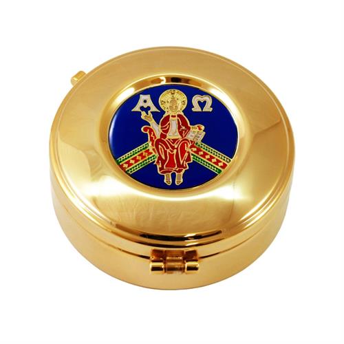 GOLD PLATED HOST BOX CHRIST ON THE THRONE STYLE Ø9