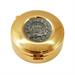 GOLD PLATED HOST BOX  SILVER PLATED IHS AND FISH Ø9
