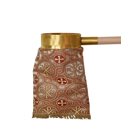 BORSA PER ELEMOSINA 1MT TESSUTO BROCCATO ALFA E OMEGA