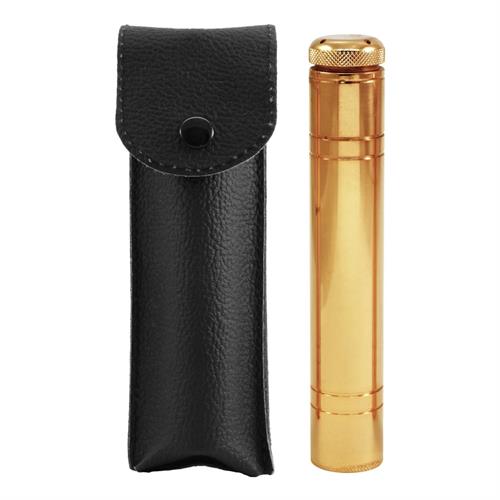 GENUINE LEATHER CASE COMPLETE 16 CM GOLD PLATED SPRINKLER