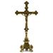 POLISHED BRASS CROSS ON BAROQUE BASE H. 33 CM.