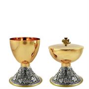 CALICE E PISSIDE CON BASE UVA E VITE