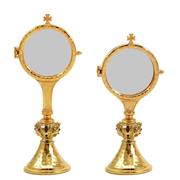 TECA ESPOSIZIONE DORATA CON NODO ANGELI E PIETRE ROSSE