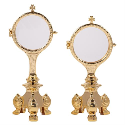 TECA ESPOSIZIONE SU BASE BAROCCA DORATA