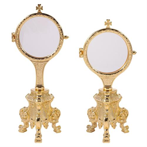 CHAPEL MONSTRANCE on a GOLD PLATED rococo base