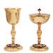 CHALICE AND CIBORIUM ON AN ANTIQUE GRAPE AND VINE BASE