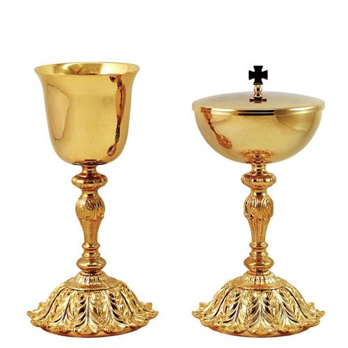 CHALICE AND CIBORIUM WITH FLOWER BASE