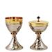 CALICE E PISSIDE BICOLORE CON MARTELLATURA
