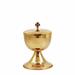 GOLD PLATED CIBORIUM WITH KNURLED BASE
