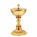 CHALICE AND CIBORIUM WITH BAROQUE KNOP WITH STONES