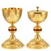 CHALICE AND CIBORIUM FOR CONCELEBRATION WITH ENAMELED KNOP