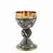 CALICE E PISSIDE CON MOTIVO UVA E VITE ARGENTO ANTICATO