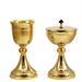 GOLD PLATED CHALICE AND CIBORIUMI WITH PEARLED KNOP