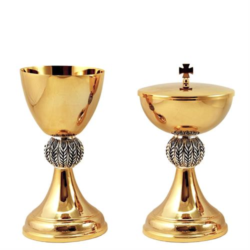 CHALICE AND CIBORIUM WITH EARS OF WHEAT KNOP