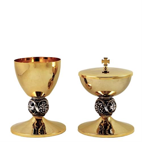 CALICE E PISSIDE CON NODO UVA E VITE