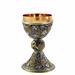 CHALICE AND CIBORIUM WITH TWO-TONE GRAPE AND VINE MOTIF