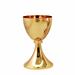 GOLD PLATED CHALICE AND CIBORIUM WITH SIMPLE KNOP