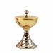GOLD PLATED CHALICE AND CIBORIUM WITH TWO-TONE HAMMERED BASE