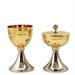 TWO-TONE CHALICE AND CIBORIUM WITH HAMMERED SAUCER