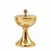GOLD PLATED CHALICE AND CIBORIUMI WITH HAMMERED SAUCER