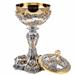 BAROQUE CHALICE AND CIBORIUM WITH GOLD PLATED ANGELS