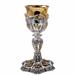 BAROQUE CHALICE AND CIBORIUM WITH GOLD PLATED ANGELS