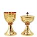 GOLD PLATED CHALICE AND CIBORIUM WITH BRILLIANT STONES