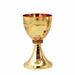 GOLD PLATED CHALICE AND CIBORIUM WITH BRILLIANT STONES