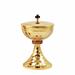 GOLD PLATED CHALICE AND CIBORIUM WITH BRILLIANT STONES