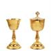 CALICE E PISSIDE DA VIAGGIO DORATI CON PIETRE BRILLANTI