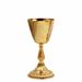 GOLD PLATED CHALICE AND CIBORIUM WITH DECORATED BASE