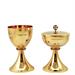 GOLD PLATED CHALICE AND CIBORIUM WITH HAMMERING