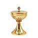 GOLD PLATED CHALICE AND CIBORIUM WITH HAMMERING