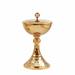 GOLD PLATED CHALICE AND CIBORIUM WITH HAMMERING AND CAST KNOP