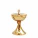GOLD PLATED CHALICE AND CIBORIUM AND KNOP WITH DECORATION