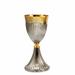 TWO-TONE CHALICE AND CIBORIUM WITH BASE AND SAUCER WITH LINES